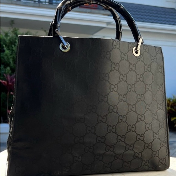 Gucci GG Bamboo Canvas Tote Bag - Picture 1 of 11